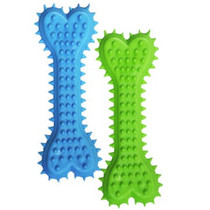 Lot of 2 Spiked Dog Bones Rubber Teether Toy Pet Fun