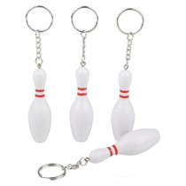 12 Bowling Pin Keychains 3" Party Favors