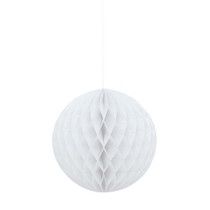 White 8" Tissue Honeycomb Ball Party Decorations