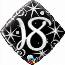 18" Elegant Sparkles 18TH Birthday Mylar Foil Balloon Party Decoration