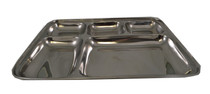 5 Compartment Stainless Steel Sectional Food Serving Tray 10" x 13"