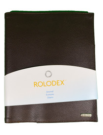 Rolodex Business Journal 50 Pages low Profile Professional Brown Leather 1733086