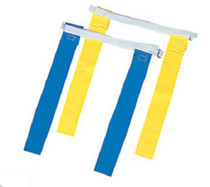 12 Sets Nylon Flag Football Flags Yellow Blue Adjustable Belts