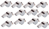 Metal Sport Whistle Key Chains - 12 Count