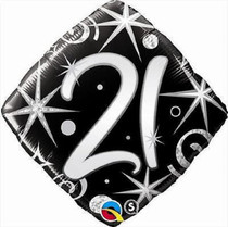 18" Elegant Sparkles 21ST Birthday Mylar Foil Balloon Party Decoration