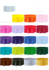 84" Round Plastic Party Table Cover - Choose Your Color