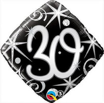 30th Birthday Mylar Foil Balloon 18" Party Decoration Elegant Sparkle