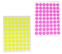 Coding Labels Round 1" Neon Bright Yellow & Pink Home Office School 756 (4pks)