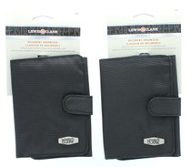 Lot of 2 Lewis N Clark Document Organizer With Lanyard Black Travel Wallet