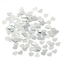 Foil Silver Hearts Wedding Confetti Shower Reception 2oz