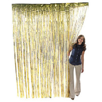 Gold Metallic Fringe Curtain Party Room Decor 3' x 8'