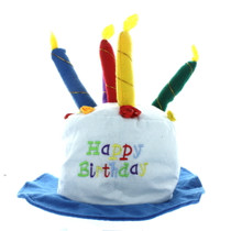 Felt Childs Party Happy Birthday Cake Hat with Candles