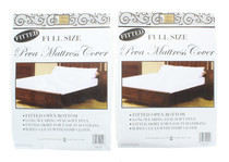Set of 2 Full Mattress Cover White Fitted Plastic Protector