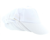 White Cotton Craft Baseball Caps Hats Lot of 12