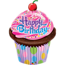XL 35" Cupcake Super Shape Mylar Foil Balloon Girls Happy Birthday