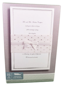 Wilton Wedding Invitation Kit Silver Heart Wrap 25 Count 1008-1611