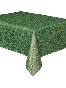 Green Grass Design Realistic Look Plastic Tablecover 54" x 108" Football Party