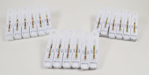 White Plastic Laundry Clothes Pins Home Aide Set of 36