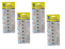 Set of 4 Living Concepts 7 Day Pill Box Case Daily Reminder Medication Organizer