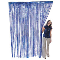 Blue Metallic Fringe Curtain Party Room Decor 3' x 8'