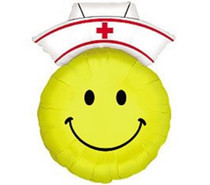 XL 28" Smiley Face Nurse Super Shape Mylar Foil Balloon Party Decoration