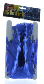 Blue Metallic Foil Fringe Table Skirt 144" x 30" Party Decoration
