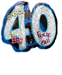 XL 27" Oh No The Big 40 Happy Birthday Foil Balloon Super Shape Mylar Party