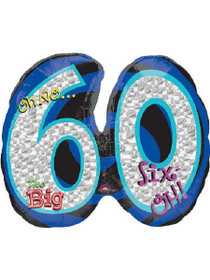 XL 26" Oh No The Big 60 Happy 60th Birthday Balloon Super Shape Foil Mylar Party