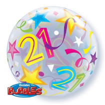22" Bubbles 21 Brilliant Stars Birthday Stretchy Plastic Balloon Party