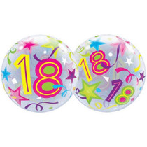 22" Bubbles 18 Brilliant Stars Birthday Stretchy Plastic Balloon Party