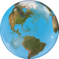 Qualatex Planet Earth Plastic Bubble Balloon 22"