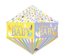 21" Welcome Baby Ultra Shape Anglez Mylar Foil Balloon Baby Shower Party