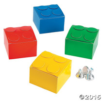 Building Blocks Party Favor Boxes Lot of 12 Assorted Colors Treat Boxes