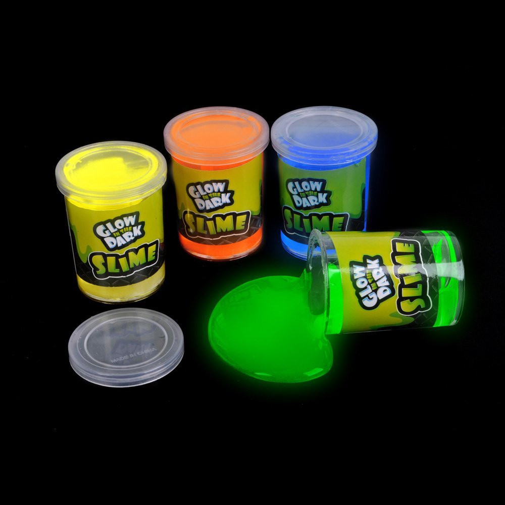 Pack of 12 Glow in The Dark Slime Party Pack Glow Party Supplies 