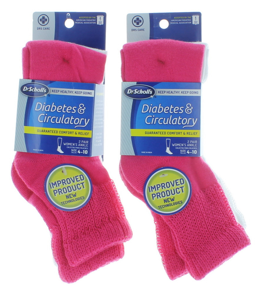 Dr. Scholl's Men's Diabetic Ankle Socks 2-Pack COMFORT & RELIEF MADE IN  USA