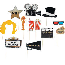 Movie Night Photo Booth Props Grammys Oscar Golden Globes Party 12pc