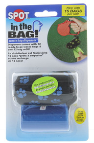 Spot In The Bag Dispenser Blue Canvas Pouch Cover 12 Bag Pet Waste Removal