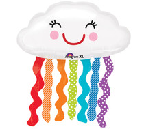XL 30"  Anagram Rainbow Cloud Super Shape Mylar Foil Balloon Birthday Party