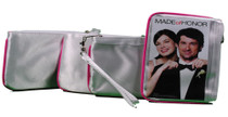 Lot of 8 Wristlets Purse White With Pink Photo Sleeve Bridal Shower Favors