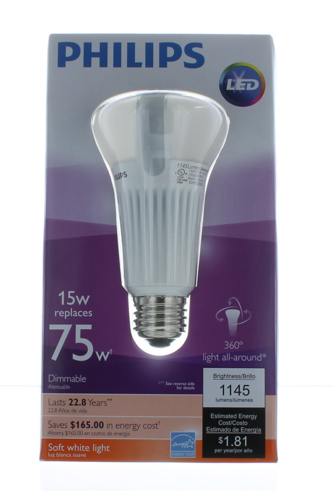 excelleren Stralend merk op Philips LED 15W Equivalent to 75W Dimmable White Light Bulb - 1 Super Party
