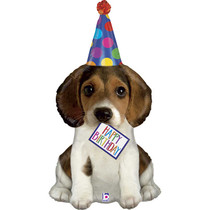 41" Happy Birthday Puppy Betallic XL Mylar Foil Balloon
