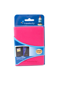 Travelocity Passport Holder Wallet with Card Slots Pink