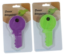 Lot of 2 Key Shaped Rubber Door Stopper Flexible Non-Scratching Wedge Doorstop