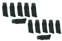 12 Pairs Men's Solid Black Dress Socks Sz 10-13 Business Casual Formal EBM-602