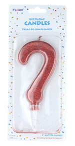 Large Glitter Question Mark Happy Birthday Candle Cake Topper 5" Decoration