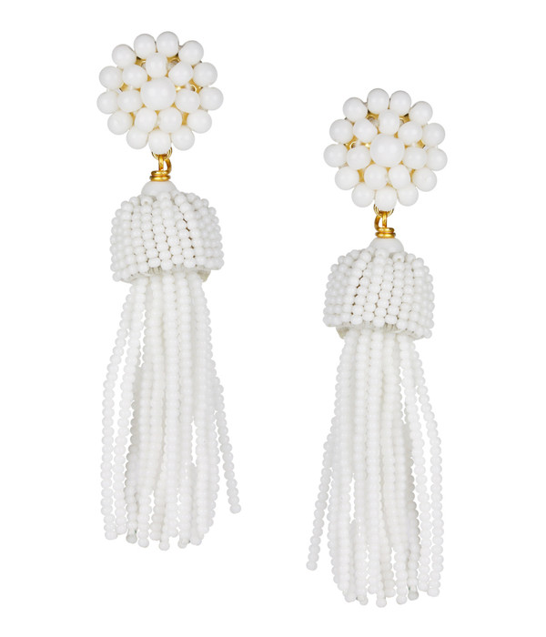 Tassel Earrings White Lisi Lerch