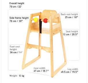 restaurant high chair dimensions