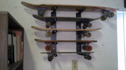 Get your skateboard on the wall in style with T-Rax. 
All Skate Racks come with a Lifetime Guarantee.