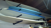 T-Rax Surfboard Rack Easily Handling a Longboard and Wave Storm Soft Top Board. 
At T-Rax we build our surf racks strong, no plastic or wood used. Only high quality military grade aluminum used in the construction of our surf racks.