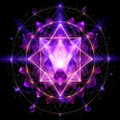 Square spiritual cleansing bundle image featuring sacred geometry with Amethyst and Rose Quartz energy frequencies for February transformation